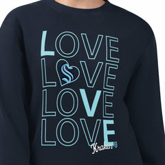 NHL Deep Sea Blue Seattle Kraken G-III 4Her by Carl Banks Women's Lots Of Love Team Logo Graphic Pullover Sweatshirt