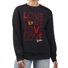 NHL Black Chicago Blackhawks G-III 4Her by Carl Banks Women's Lots Of Love Team Logo Graphic Pullover Sweatshirt