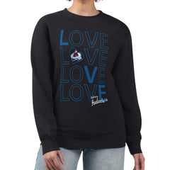 NHL Black Colorado Avalanche G-III 4Her by Carl Banks Women's Lots Of Love Team Logo Graphic Pullover Sweatshirt