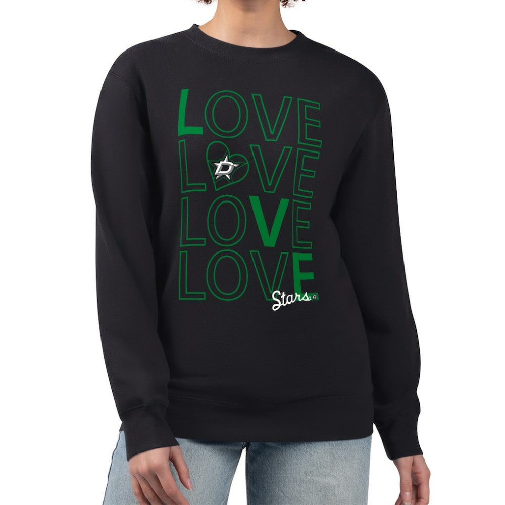 NHL Black Dallas Stars G-III 4Her by Carl Banks Women's Lots Of Love Team Logo Graphic Pullover Sweatshirt