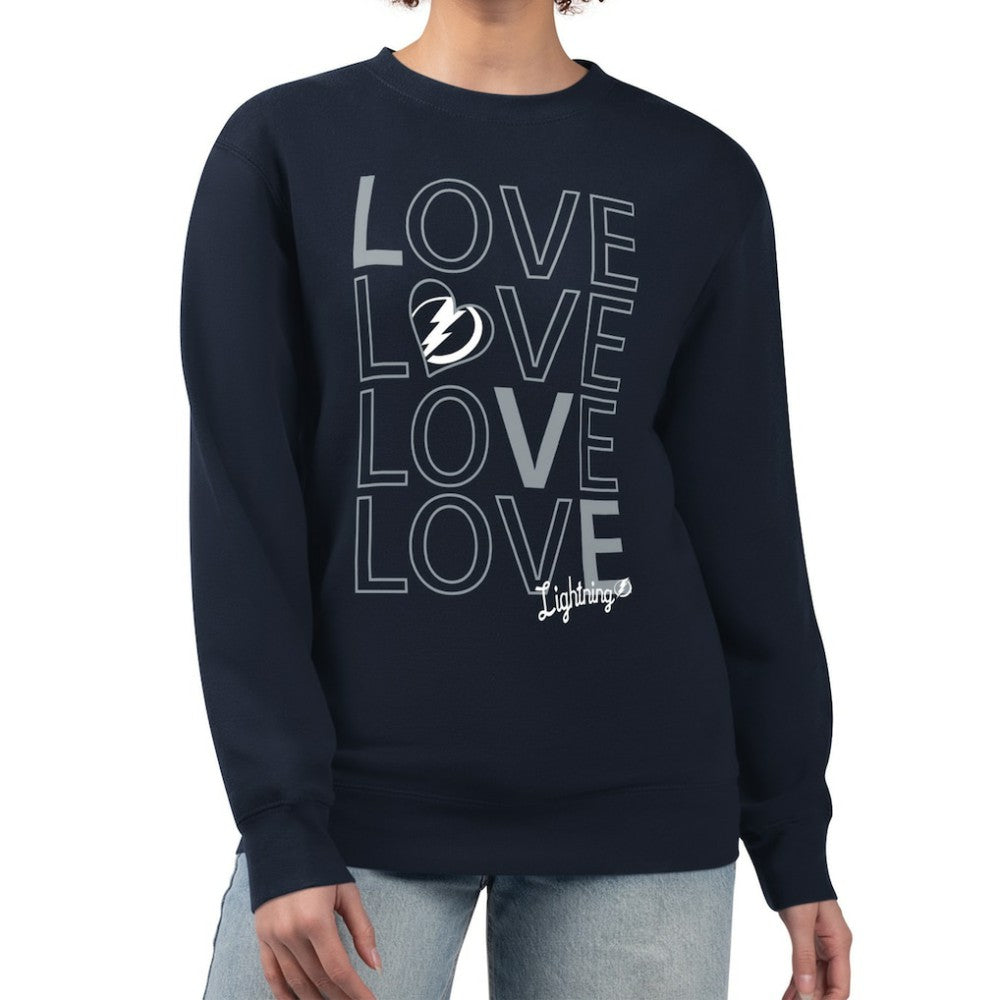 NHL Navy Tampa Bay Lightning G-III 4Her by Carl Banks Women's Lots Of Love Team Logo Graphic Pullover Sweatshirt