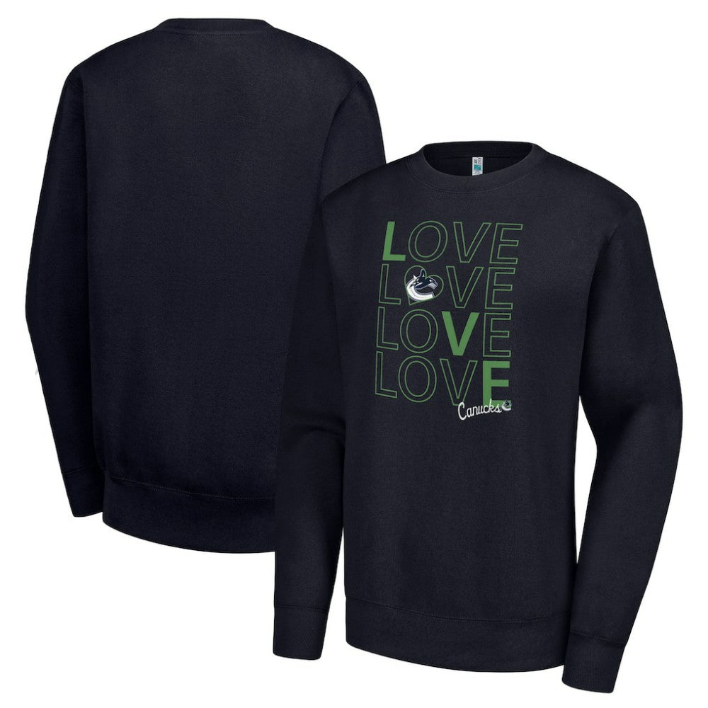 NHL Navy Vancouver Canucks G-III 4Her by Carl Banks Women's Lots Of Love Team Logo Graphic Pullover Sweatshirt