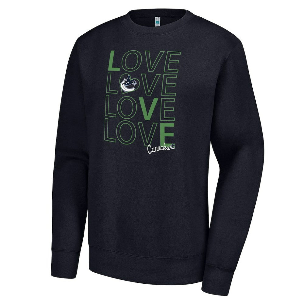 NHL Navy Vancouver Canucks G-III 4Her by Carl Banks Women's Lots Of Love Team Logo Graphic Pullover Sweatshirt