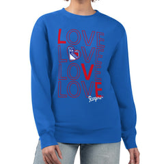 NHL Blue New York Rangers G-III 4Her by Carl Banks Women's Lots Of Love Team Logo Graphic Pullover Sweatshirt