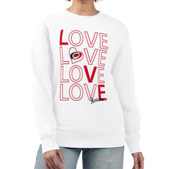 NHL White Carolina Hurricanes G-III 4Her by Carl Banks Women's Lots Of Love Team Logo Graphic Pullover Sweatshirt