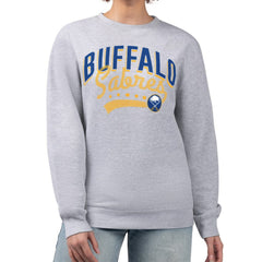 NHL Heather Gray Buffalo Sabres G-III 4Her by Carl Banks Women's Filigree Team Graphic Fleece Pullover Sweatshirt