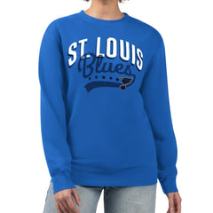 NHL Blue St. Louis Blues G-III 4Her by Carl Banks Women's Filigree Team Graphic Fleece Pullover Sweatshirt