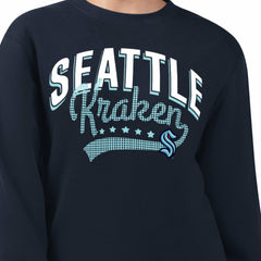NHL Deep Sea Blue Seattle Kraken G-III 4Her by Carl Banks Women's Filigree Team Graphic Fleece Pullover Sweatshirt