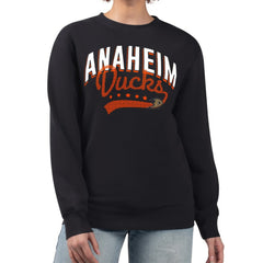 NHL Black Anaheim Ducks G-III 4Her by Carl Banks Women's Filigree Team Graphic Fleece Pullover Sweatshirt
