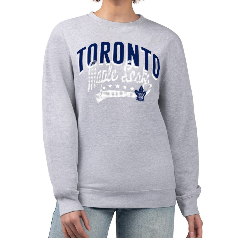 NHL Heather Gray Toronto Maple Leafs G-III 4Her by Carl Banks Women's Filigree Team Graphic Fleece Pullover Sweatshirt