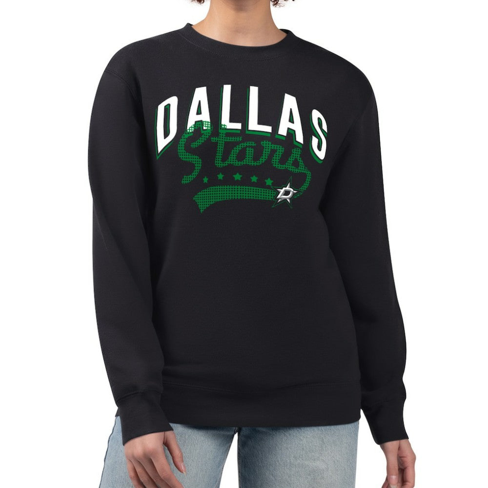 NHL Black Dallas Stars G-III 4Her by Carl Banks Women's Filigree Team Graphic Fleece Pullover Sweatshirt