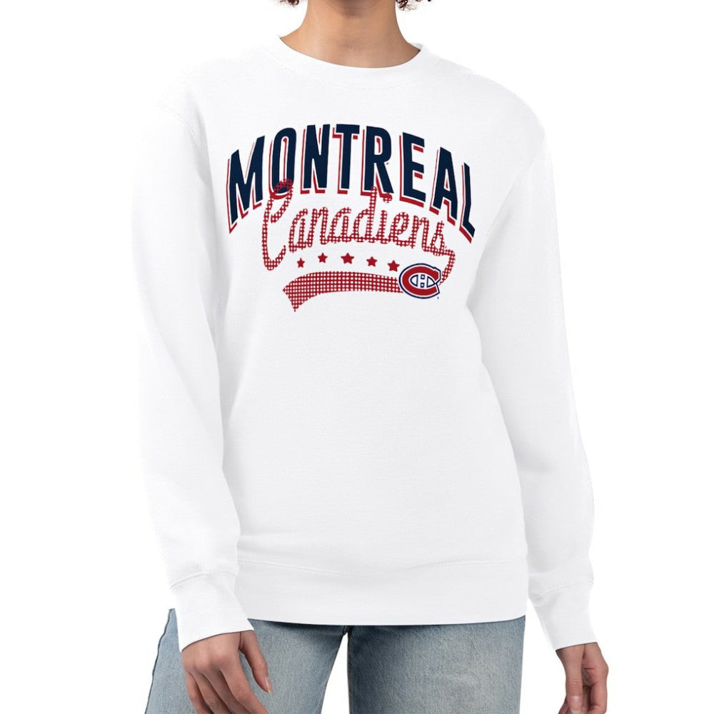 NHL White Montreal Canadiens G-III 4Her by Carl Banks Women's Filigree Team Graphic Fleece Pullover Sweatshirt