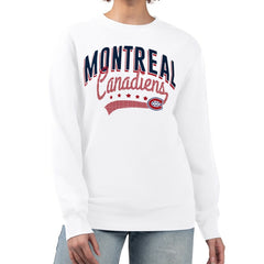 NHL White Montreal Canadiens G-III 4Her by Carl Banks Women's Filigree Team Graphic Fleece Pullover Sweatshirt
