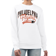NHL White Philadelphia Flyers G-III 4Her by Carl Banks Women's Filigree Team Graphic Fleece Pullover Sweatshirt