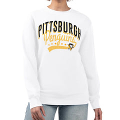 NHL White Pittsburgh Penguins G-III 4Her by Carl Banks Women's Filigree Team Graphic Fleece Pullover Sweatshirt