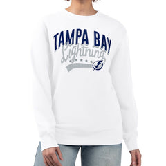 NHL White Tampa Bay Lightning G-III 4Her by Carl Banks Women's Filigree Team Graphic Fleece Pullover Sweatshirt