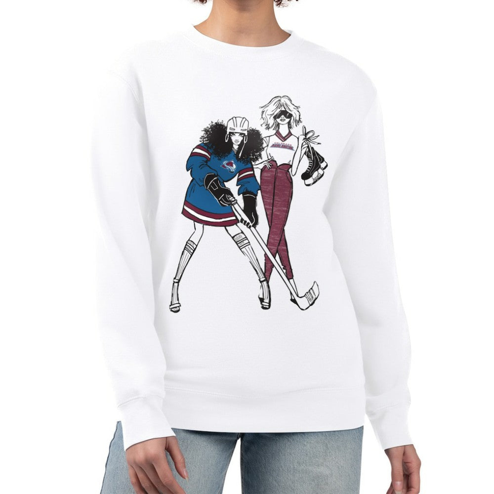 NHL White Colorado Avalanche G-III 4Her by Carl Banks Women's Hockey Girls Team Graphic Fleece Pullover Sweatshirt