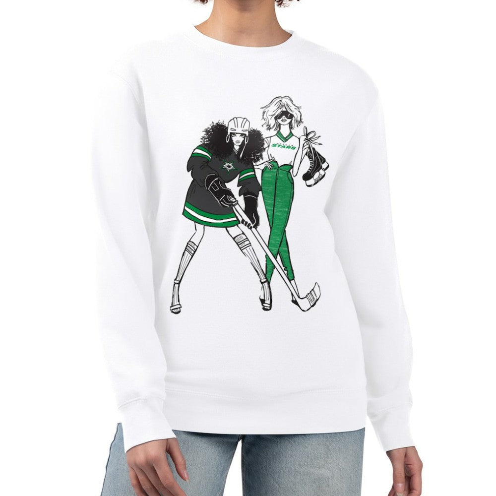 NHL White Dallas Stars G-III 4Her by Carl Banks Women's Hockey Girls Team Graphic Fleece Pullover Sweatshirt