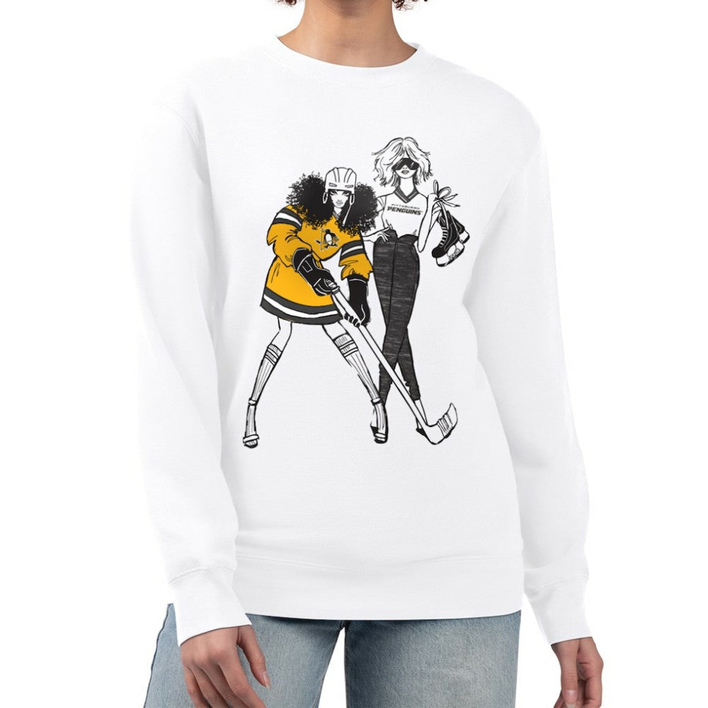 NHL White Pittsburgh Penguins G-III 4Her by Carl Banks Women's Hockey Girls Team Graphic Fleece Pullover Sweatshirt