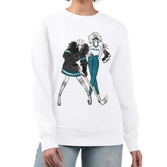 NHL White San Jose Sharks G-III 4Her by Carl Banks Women's Hockey Girls Team Graphic Fleece Pullover Sweatshirt