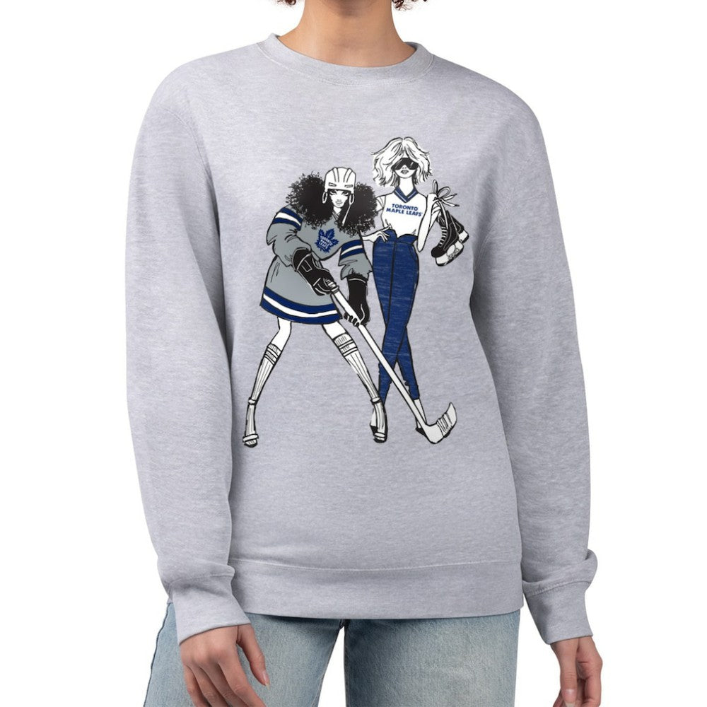 NHL Heather Gray Toronto Maple Leafs G-III 4Her by Carl Banks Women's Hockey Girls Team Graphic Fleece Pullover Sweatshirt