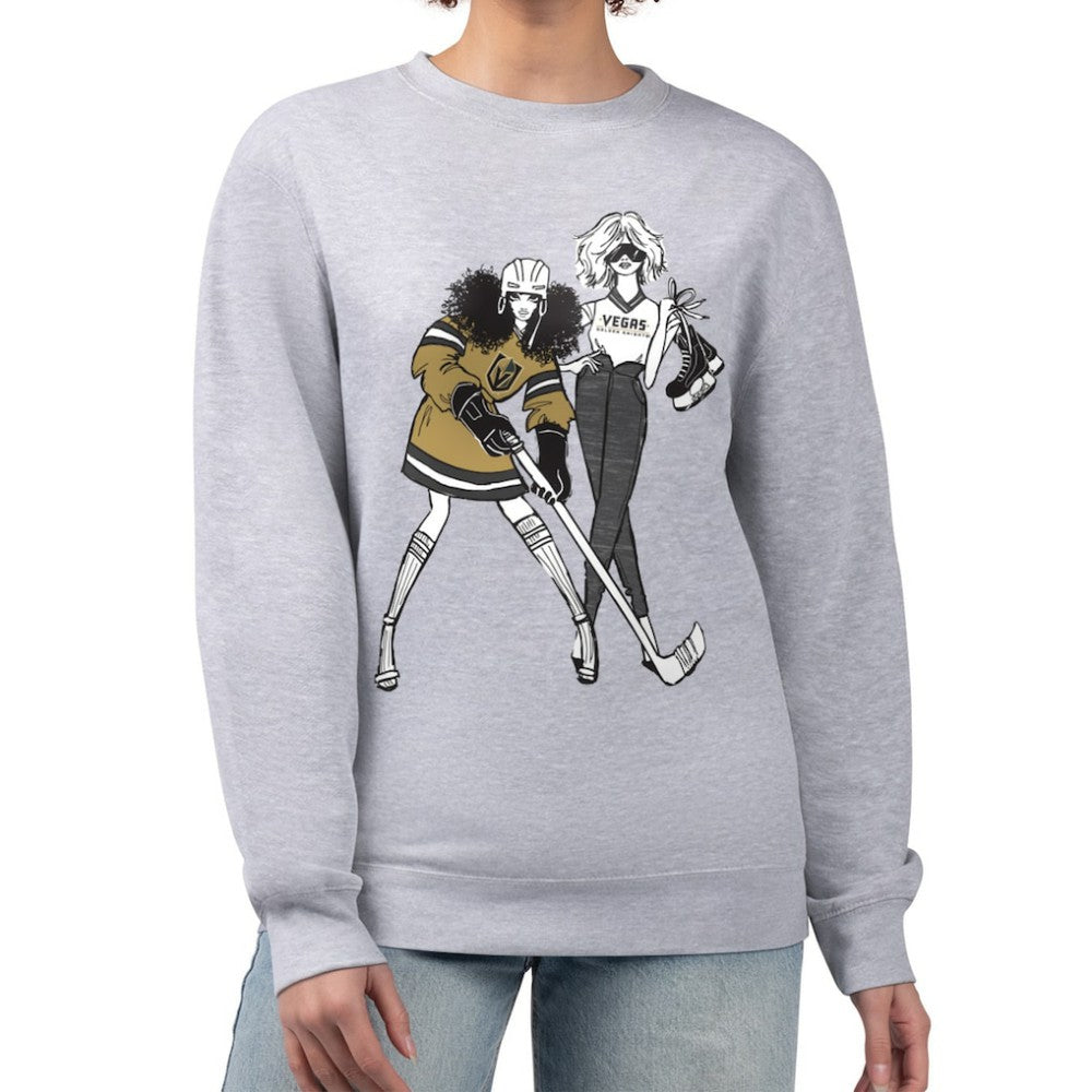 NHL Heather Gray Vegas Golden Knights G-III 4Her by Carl Banks Women's Hockey Girls Team Graphic Fleece Pullover Sweatshirt