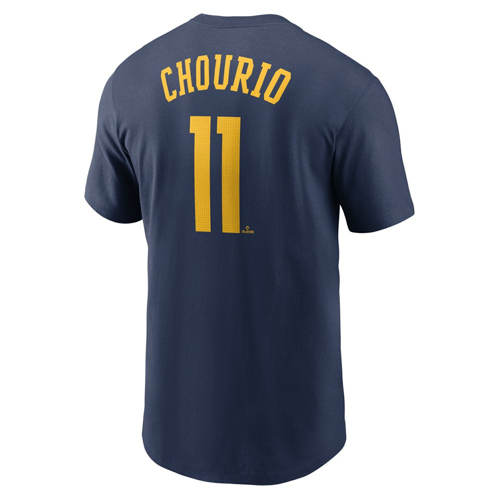 MLB Jackson Chourio Milwaukee Brewers Nike Fuse Name & Number T-Shirt
