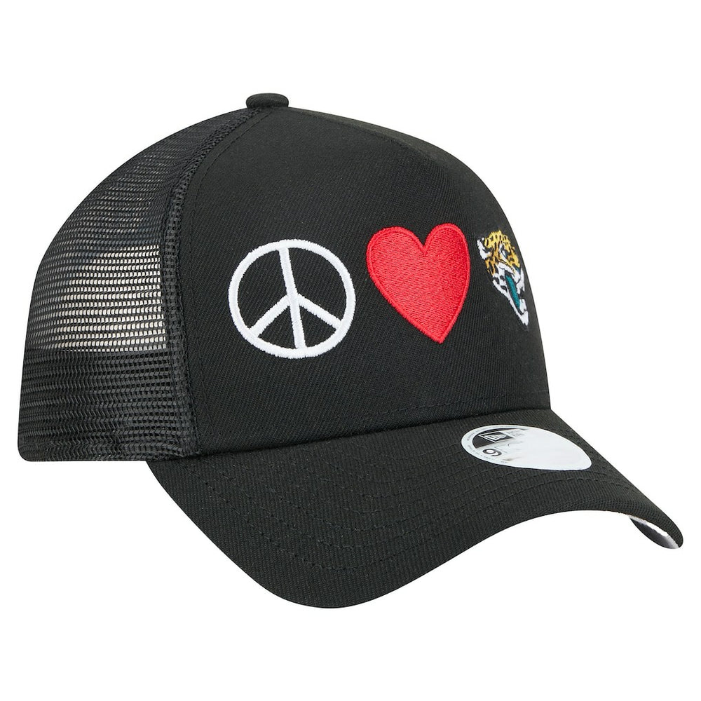 Women's Peace & Love Trucker 9FORTY Adjustable Hat - Jacksonville Jaguars