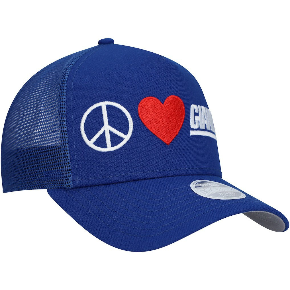 Women's Peace & Love Trucker 9FORTY Adjustable Hat - New York Giants