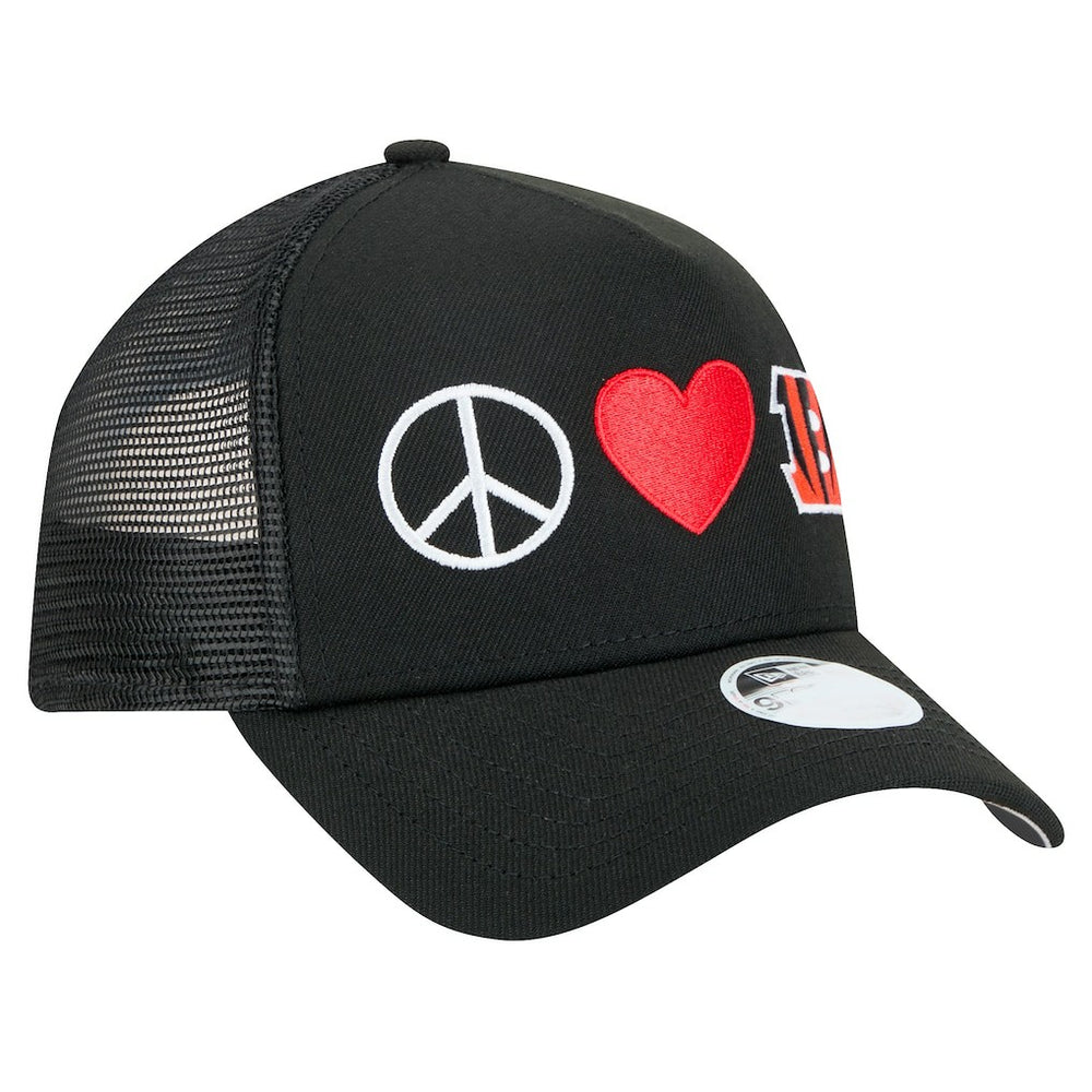 Women's Peace & Love Trucker 9FORTY Adjustable Hat - Cincinnati Bengals
