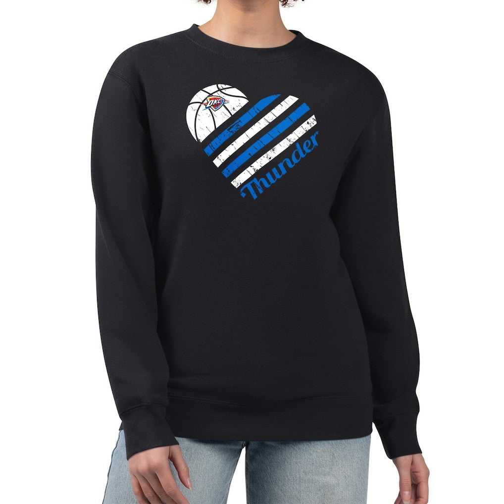 NBA Oklahoma City Thunder G-III 4Her by Carl Banks Women's Heart Graphic Fleece Pullover Sweatshirt