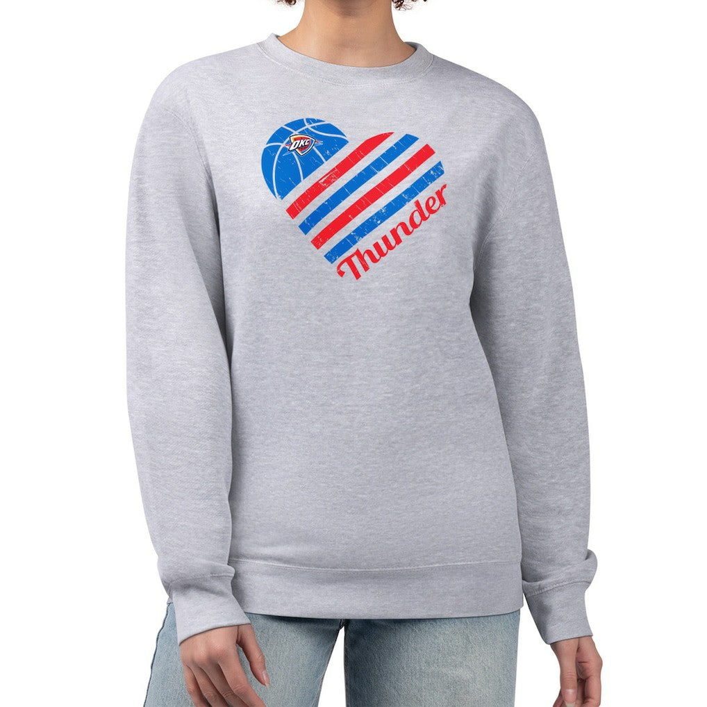 NBA Oklahoma City Thunder G-III 4Her by Carl Banks Women's Heart Graphic Fleece Pullover Sweatshirt