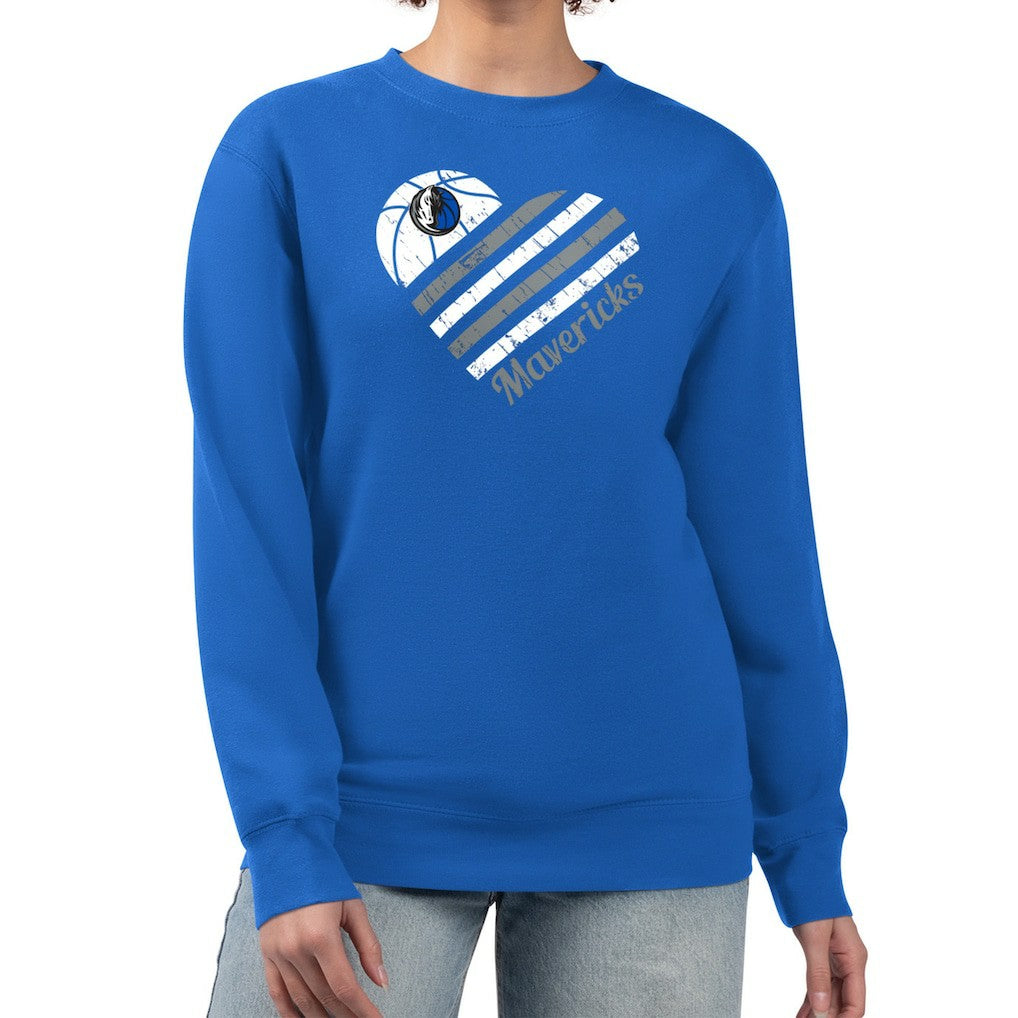 NBA Dallas Mavericks G-III 4Her by Carl Banks Women's Heart Graphic Fleece Pullover Sweatshirt sale