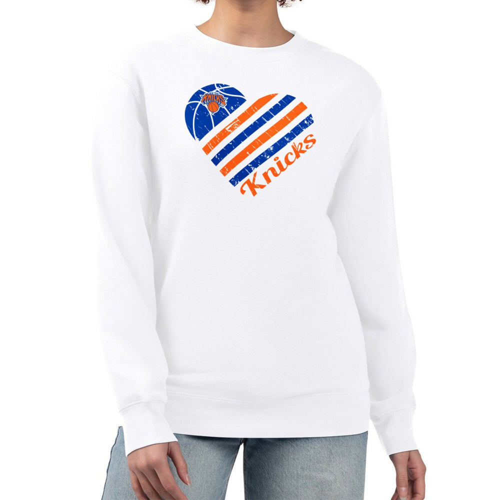 NBA New York Knicks G-III 4Her by Carl Banks Women's Heart Graphic Fleece Pullover Sweatshirt