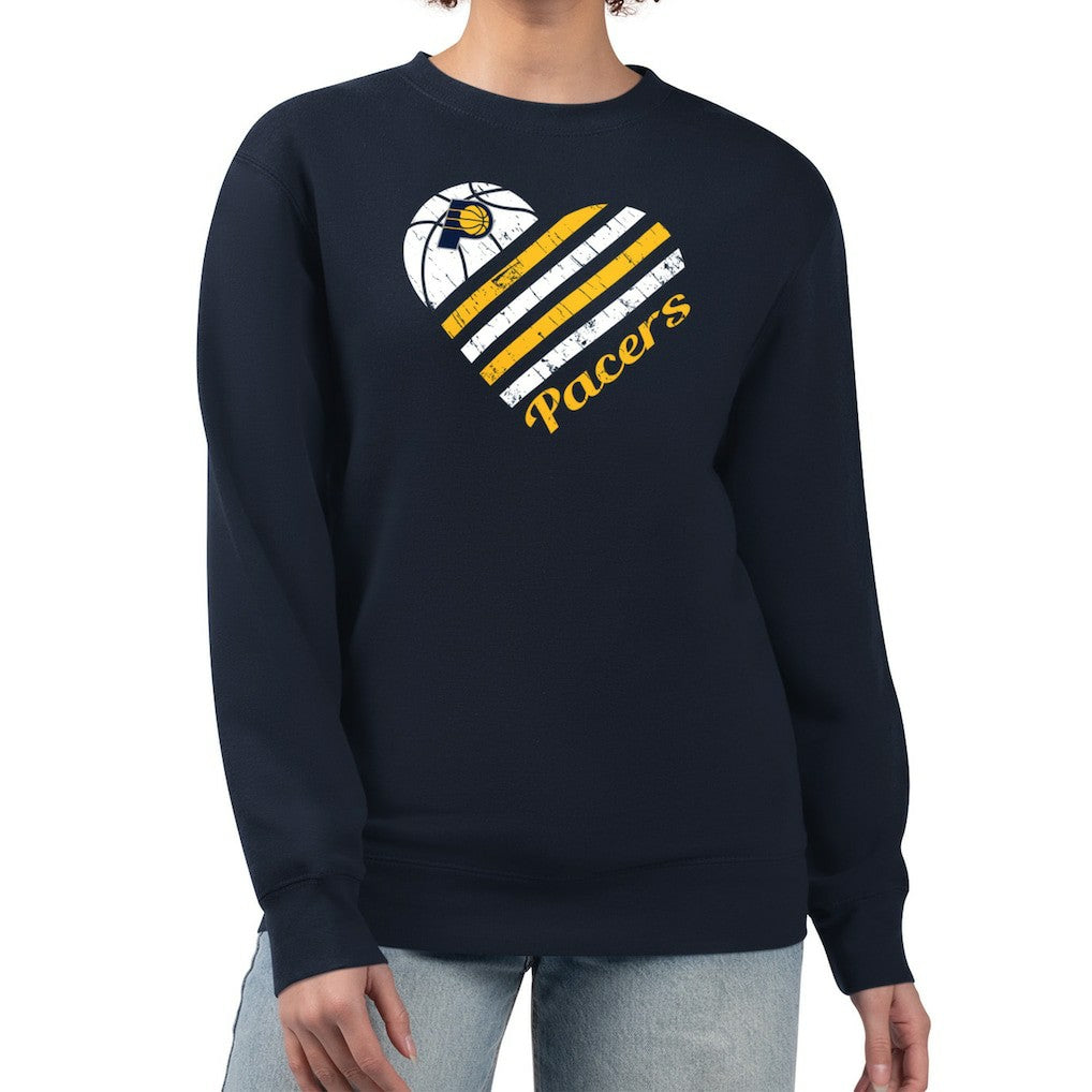 NBA Indiana Pacers G-III 4Her by Carl Banks Women's Heart Graphic Fleece Pullover Sweatshirt