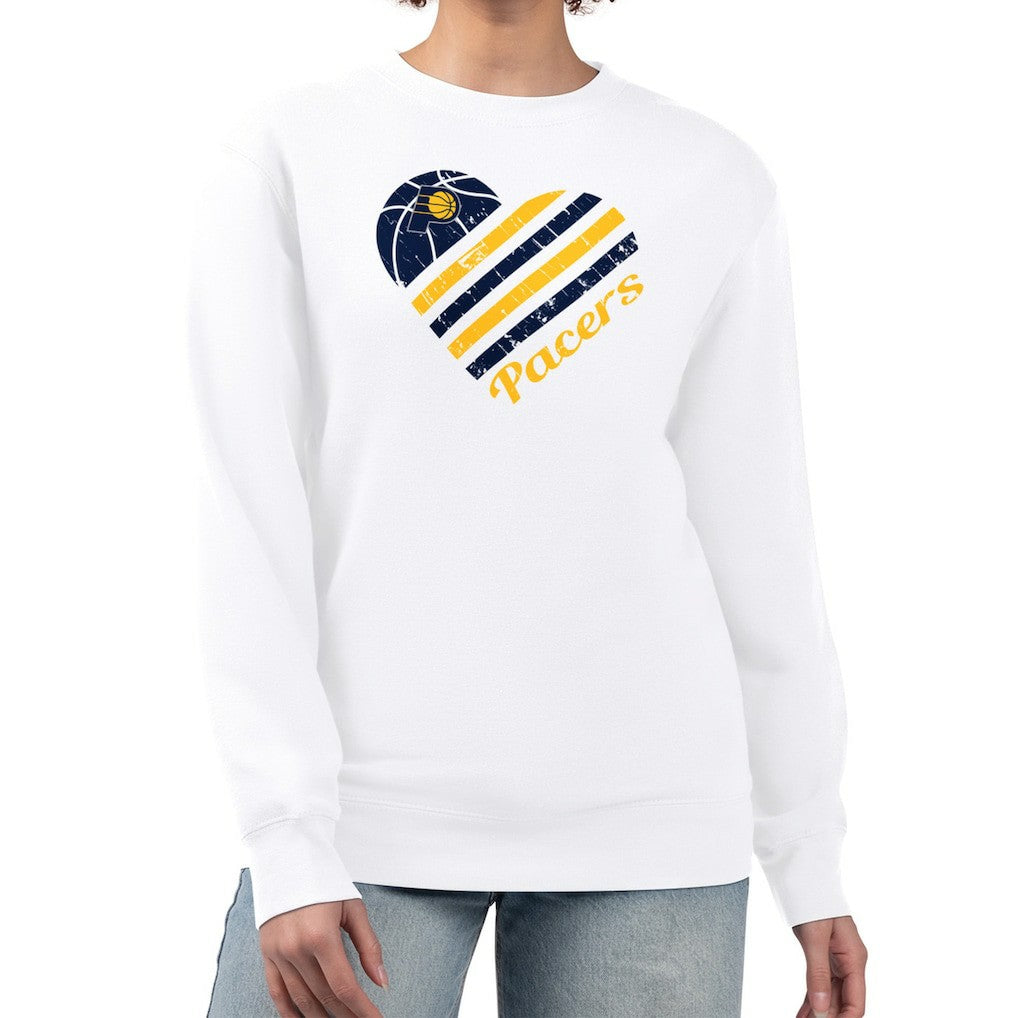 NBA Indiana Pacers G-III 4Her by Carl Banks Women's Heart Graphic Fleece Pullover Sweatshirt