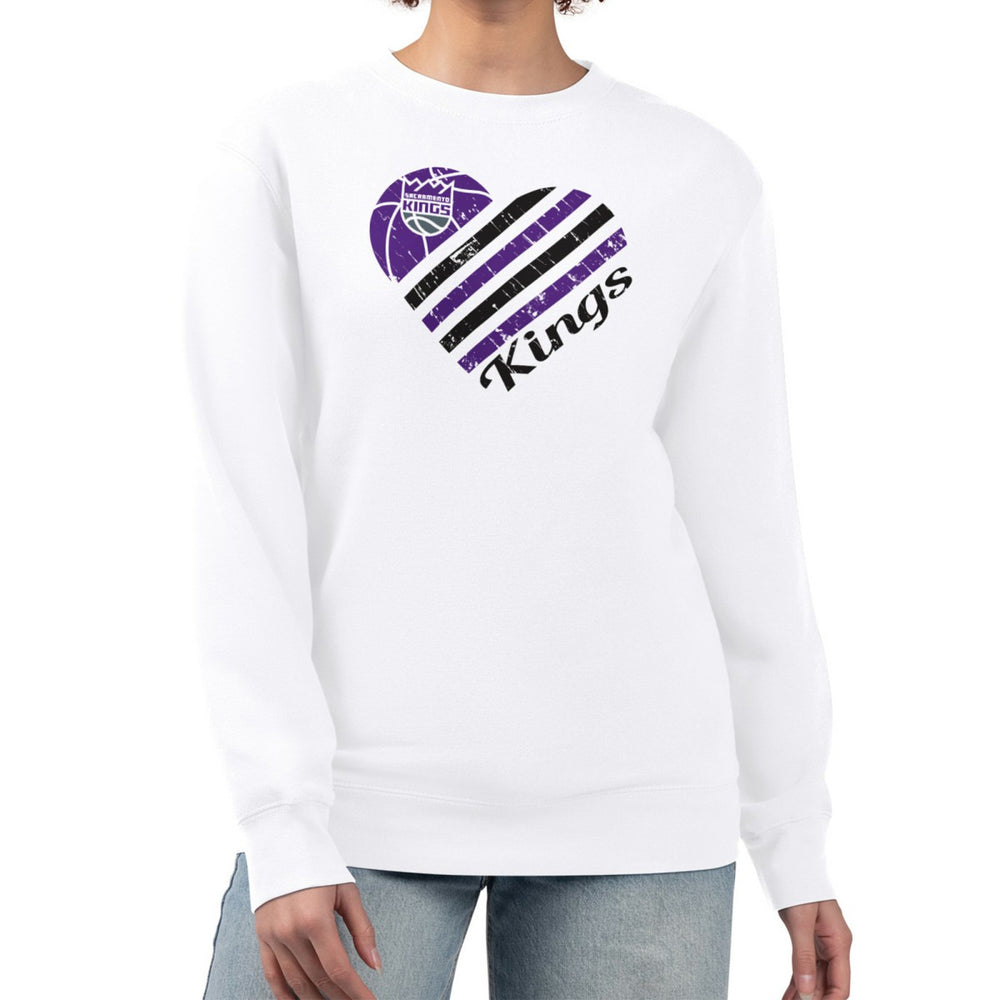 NBA Sacramento Kings G-III 4Her by Carl Banks Women's Heart Graphic Fleece Pullover Sweatshirt