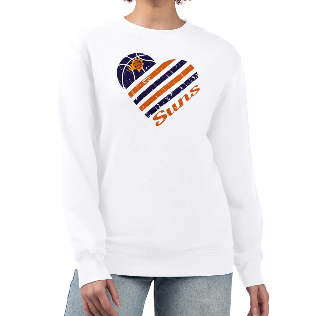 NBA Phoenix Suns G-III 4Her by Carl Banks Women's Heart Graphic Fleece Pullover Sweatshirt