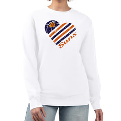 NBA Phoenix Suns G-III 4Her by Carl Banks Women's Heart Graphic Fleece Pullover Sweatshirt