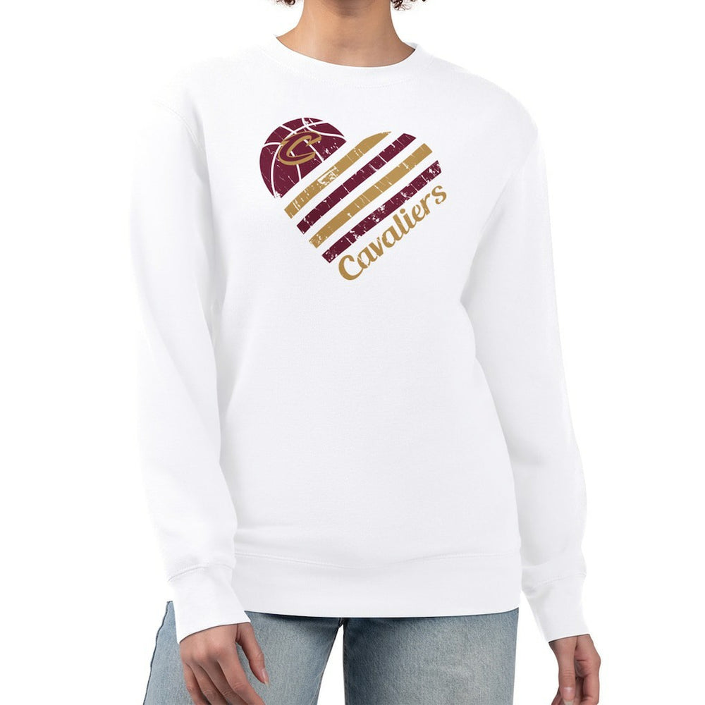 NBA Cleveland Cavaliers G-III 4Her by Carl Banks Women's Heart Graphic Fleece Pullover Sweatshirt sale