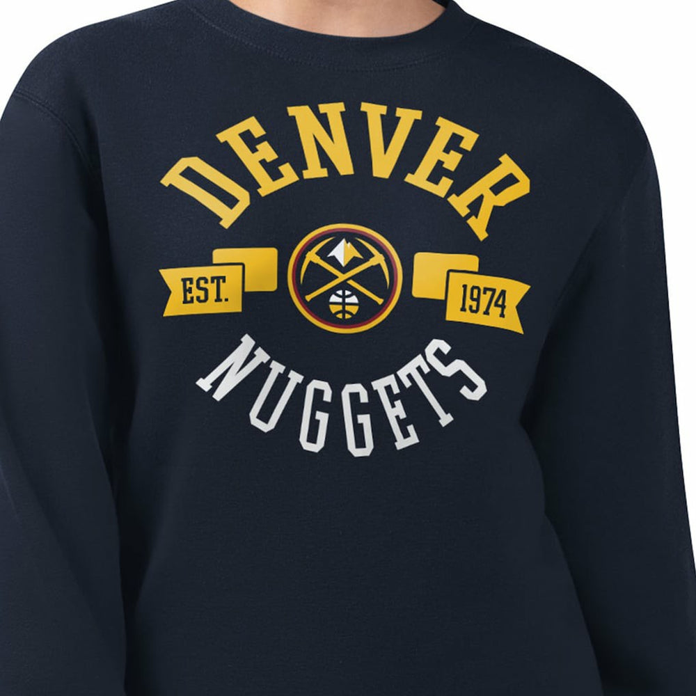 NBA Denver Nuggets G-III 4Her by Carl Banks Women's Large Team Logo Graphic Fleece Pullover Sweatshirt sale