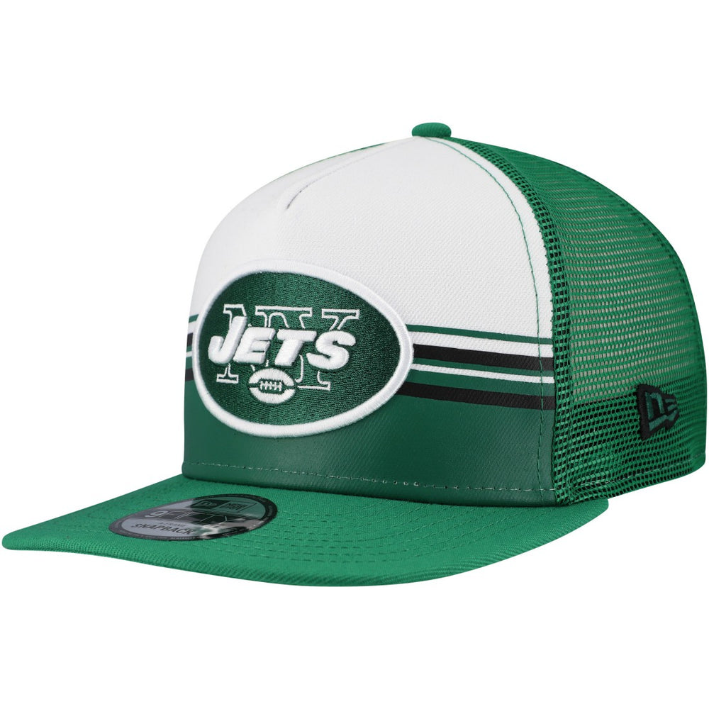 Striped A-Frame 9FIFTY Adjustable Trucker Snapback Hat - New York Jets