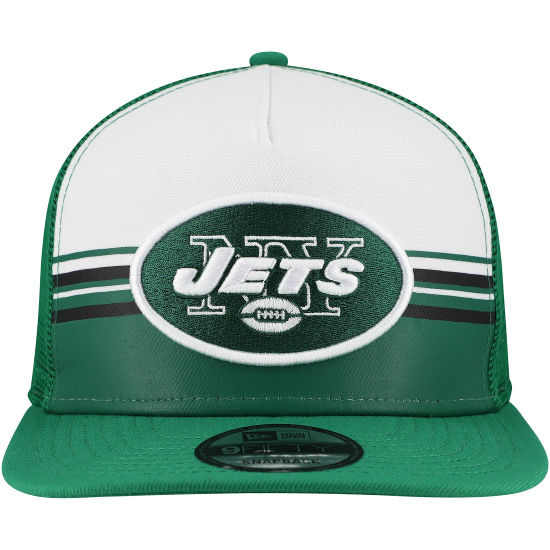 Striped A-Frame 9FIFTY Adjustable Trucker Snapback Hat - New York Jets