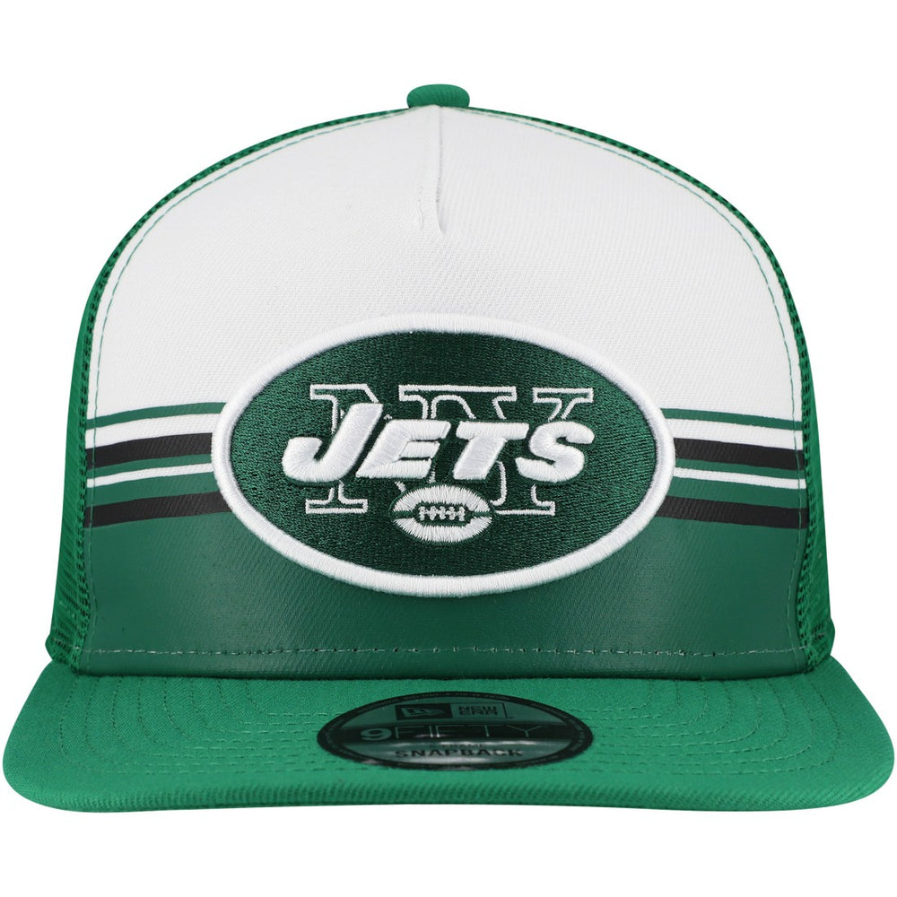 Striped A-Frame 9FIFTY Adjustable Trucker Snapback Hat - New York Jets