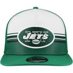 Striped A-Frame 9FIFTY Adjustable Trucker Snapback Hat - New York Jets