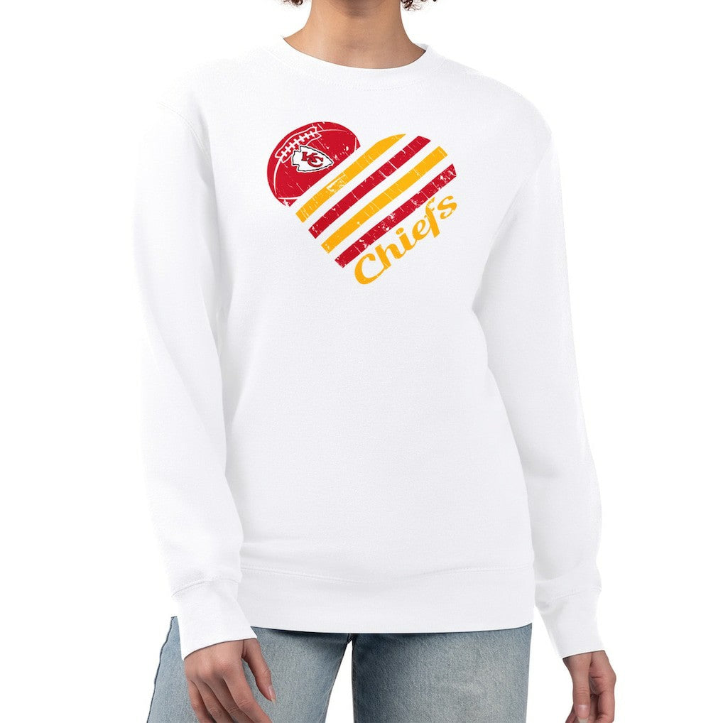 G-III 4Her by Carl Banks Women's Heart Graphic Fleece Pullover Sweatshirt - Kansas City Chiefs