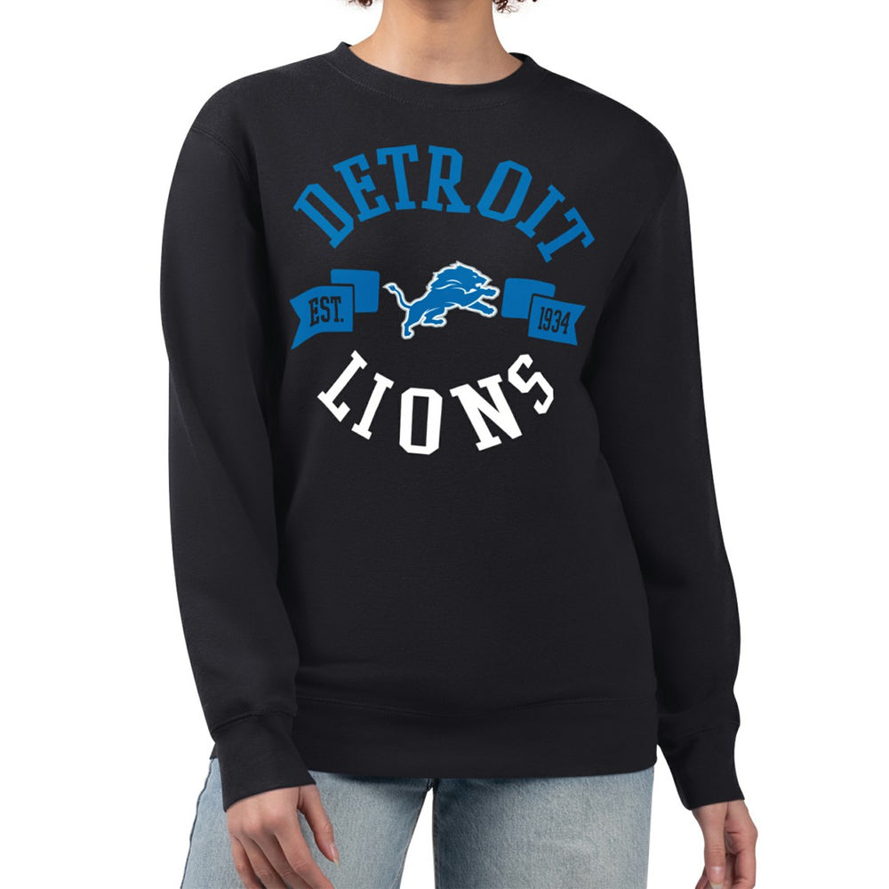 G-III 4Her by Carl Banks Women's Large Team Graphic Fleece Pullover Sweatshirt - Detroit Lions