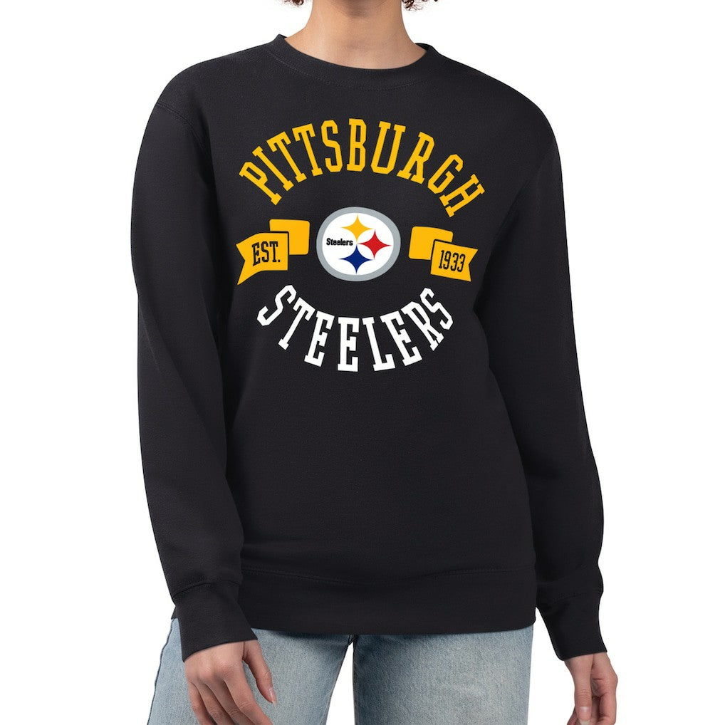 G-III 4Her by Carl Banks Women's Large Team Graphic Fleece Pullover Sweatshirt - Pittsburgh Steelers