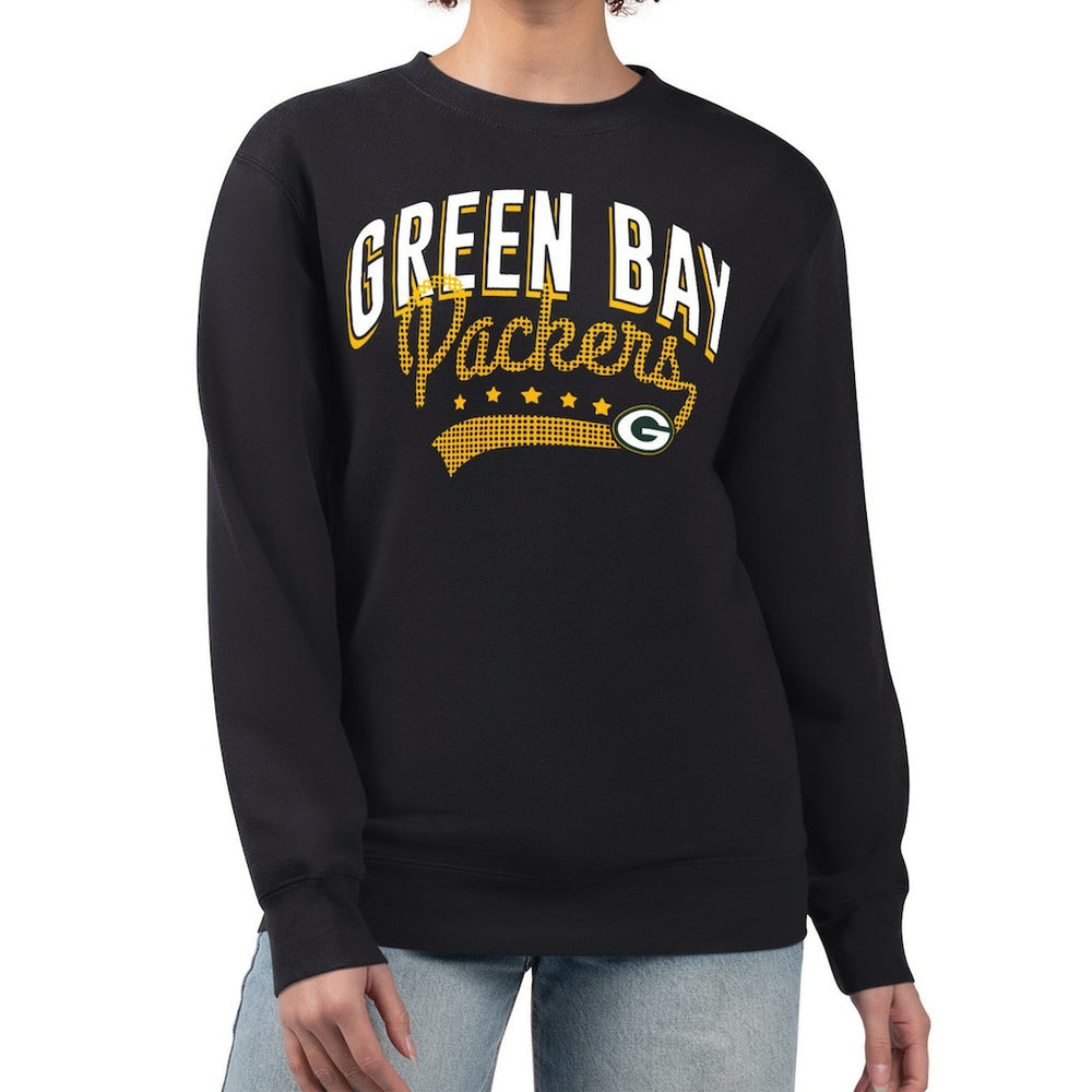 G-III 4Her by Carl Banks Women's Filigree Logo Graphic Fleece Pullover Sweatshirt - Green Bay Packers