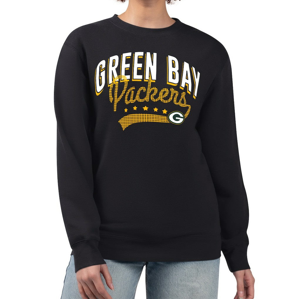G-III 4Her by Carl Banks Women's Filigree Logo Graphic Fleece Pullover Sweatshirt - Green Bay Packers